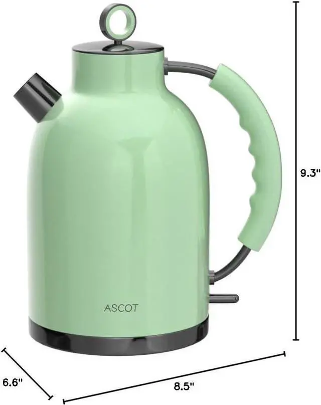 Alt view image 3 of 7 - Electric Kettle, Stainless Steel Electric Tea Kettle Gifts for Men/Women/Family 1.5L 1500W Retro Tea Heater & Hot Water Boiler, Auto Shut-Off and Boil-Dry Protection (Green)