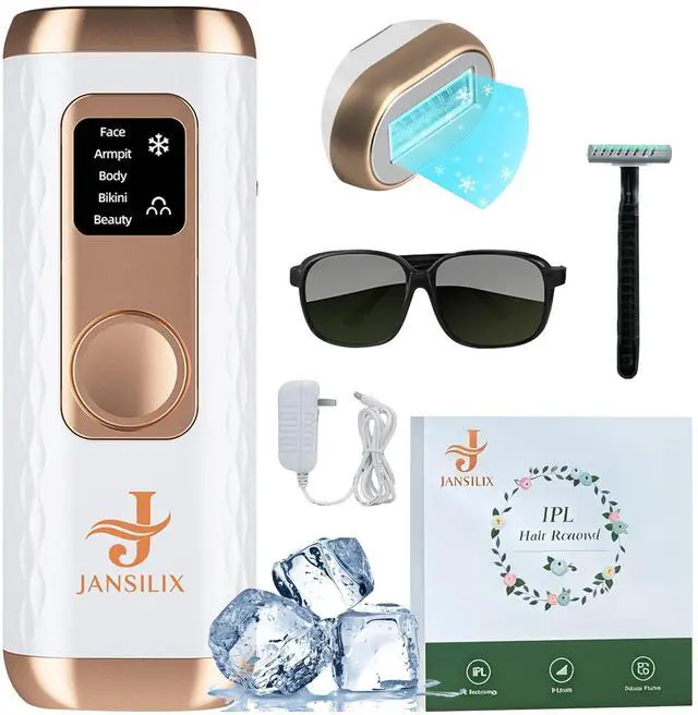Main image of IPL Laser Hair Removal Device- Permanent Facial, Face, Chin, Upper Lip, Legs, Bikini Line, Pubic & Private Area Hair Remover for Women & Men, High Power Laser Device (White)