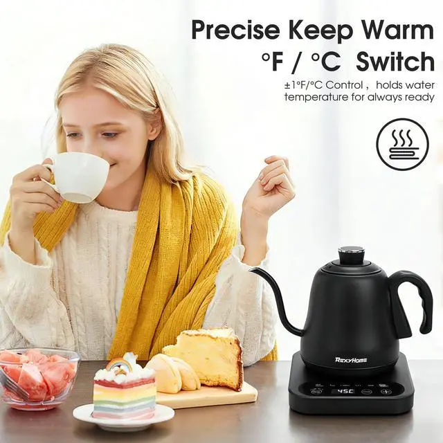 Alt view image 7 of 7 - Gooseneck Electric Kettle Temperature Control: 316L Stainless Steel Inner