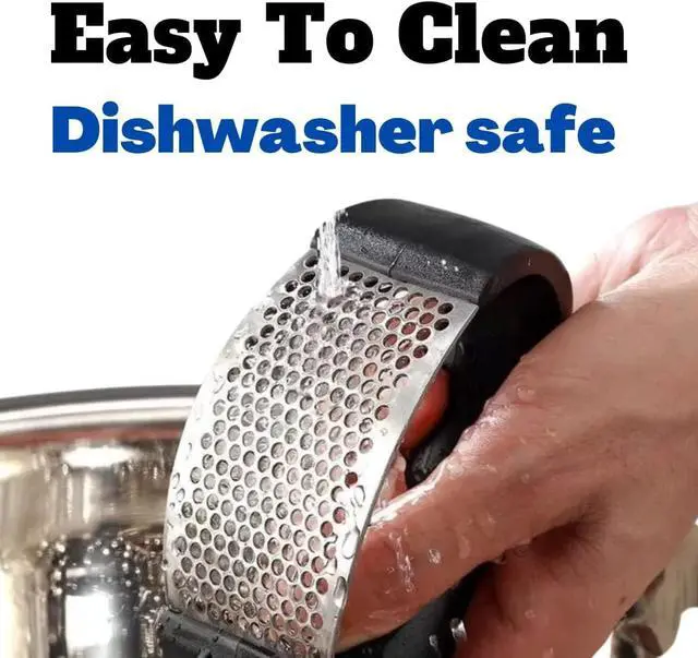 Alt view image 2 of 7 - Garlic Press - Stainless Steel Rust Proof & Dishwasher Safe Garlic Twister Mincer, Durable Garlic Crusher Chopper with Peeler, Brush, Easy to Clean, Kitchen Gadgets Tool for Garlic, Ginger, Spices