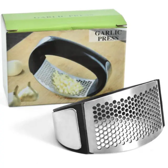 Alt view image 7 of 7 - Garlic Press - Stainless Steel Rust Proof & Dishwasher Safe Garlic Twister Mincer, Durable Garlic Crusher Chopper with Peeler, Brush, Easy to Clean, Kitchen Gadgets Tool for Garlic, Ginger, Spices