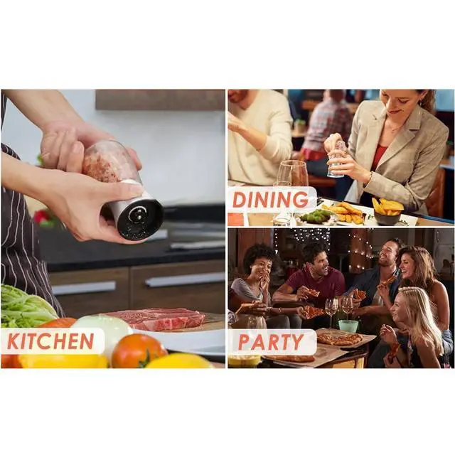 Alt view image 6 of 7 - Original Stainless Steel Salt or Pepper Grinder - Top Spice Mill with Ceramic Blades, Brushed Stainless Steel and Adjustable Coarseness By Pepper Grinder Single Package