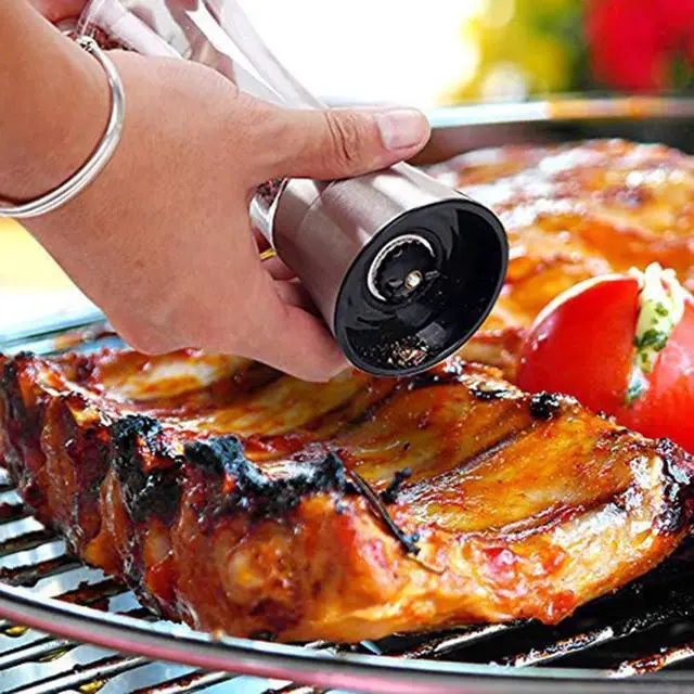 Alt view image 7 of 7 - Original Stainless Steel Salt or Pepper Grinder - Top Spice Mill with Ceramic Blades, Brushed Stainless Steel and Adjustable Coarseness By Pepper Grinder Single Package