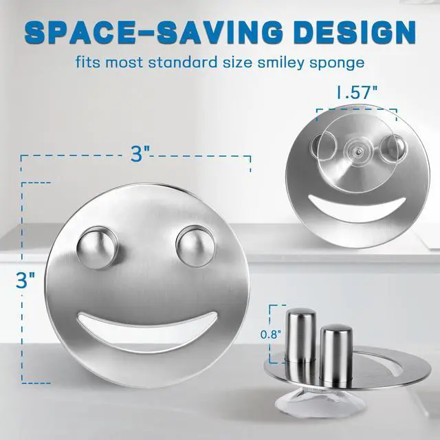 Alt view image 2 of 7 - Stainless Steel Sponge Holder For Scrub Daddy Mommy Sponge, Bathroom Kitchen Sink Caddy Organizer Storage with Suction Cup, Dishwasher Safe, Keep Sponge Dry, Silver, 1-Pack