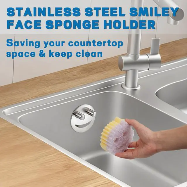 Alt view image 6 of 7 - Stainless Steel Sponge Holder For Scrub Daddy Mommy Sponge, Bathroom Kitchen Sink Caddy Organizer Storage with Suction Cup, Dishwasher Safe, Keep Sponge Dry, Silver, 1-Pack