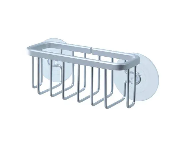 Alt view image 7 of 7 - NeverRust Kitchen Sink Suction Holder for Sponges, Scrubbers, Soap, Kitchen, Bathroom, 6"L x 2.36" W x 2.56"H , Aluminum (Mat Silver, Set of 1)