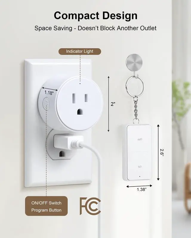 Alt view image 5 of 7 - Remote Control Outlet, 200FT Long Range Wireless Light Switch