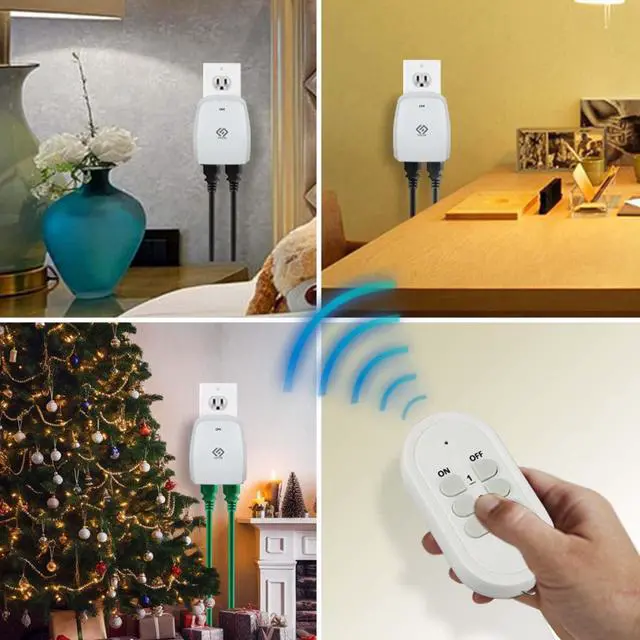 Alt view image 5 of 5 - Indoor Wireless Remote Control Outlets 100-Foot RF Range, 3 Receivers & 1 Remote, Expandable Remote Light Switch for Household Appliances, Battery Included, 15A/1/2HP, UL Listed