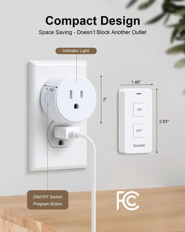 Alt view image 6 of 7 - Wireless Remote Control Outlet with Portable Magnetic Switch