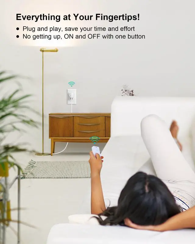 Alt view image 3 of 7 - Wireless Remote Control Outlet with Portable Magnetic Switch