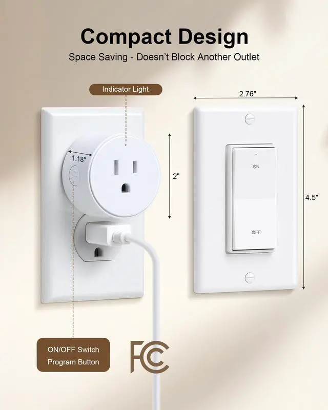 Alt view image 6 of 7 - Remote Control Outlet Plug with Decorator Rocker Wall Switch