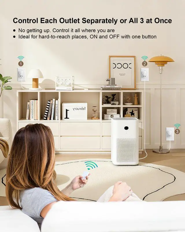 Alt view image 3 of 7 - Remote Control Outlet with All On/Off Switch, 200FT Long Range