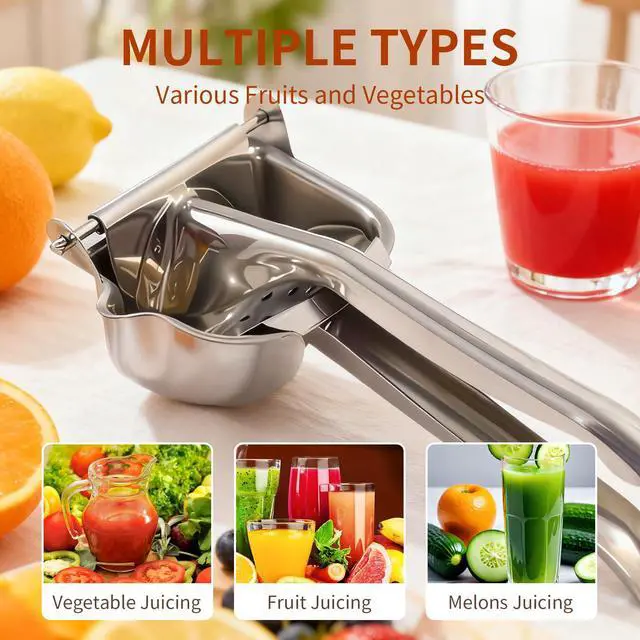 Alt view image 3 of 7 - Real Stainless Steel Lemon Squeezer Citrus Juicer Hand Press Heavy Duty Manual Squeeze Juice Extractor Maker Orange Lime Grapefruit Presser