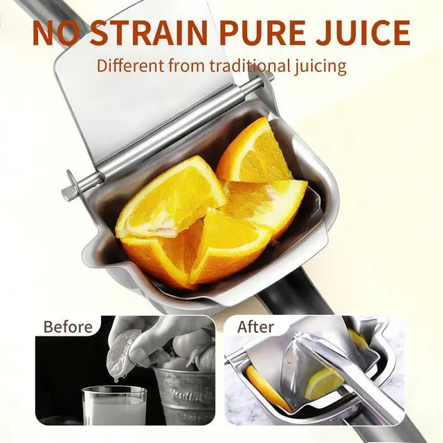 Alt view image 6 of 7 - Real Stainless Steel Lemon Squeezer Citrus Juicer Hand Press Heavy Duty Manual Squeeze Juice Extractor Maker Orange Lime Grapefruit Presser