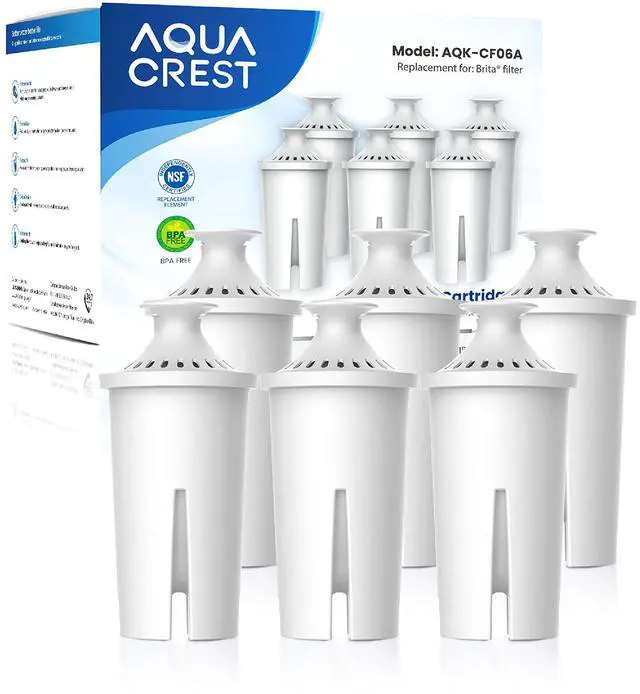 Main image of CF06A Replacement for Brita® Filter, Brita® Water Pitchers and Dispensers, Classic OB03, Mavea® 107007, and More, NSF Certified Pitcher Water Filter, 1 Year Filter Supply, 6 Pack
