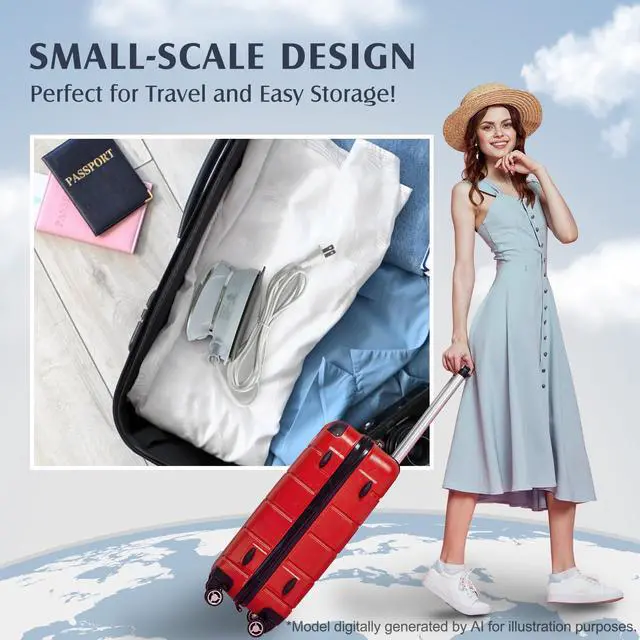 Alt view image 3 of 7 - Travel Iron Mini with Steam for Clothes with Dual Voltage, Portable Mini Ironing Machine with Non-Stick Soleplate, Small Iron for Sewing, Quilting and Handcraft