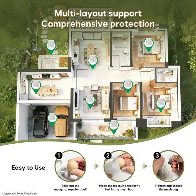 Alt view image 3 of 7 - Mosquito Repellent Outdoor Patio 36 Balls - Mosquito Repellant Indoor & Outdoor for Yard Home Patio Travel Camping, Keep Mosquitoes Away from Door Patio