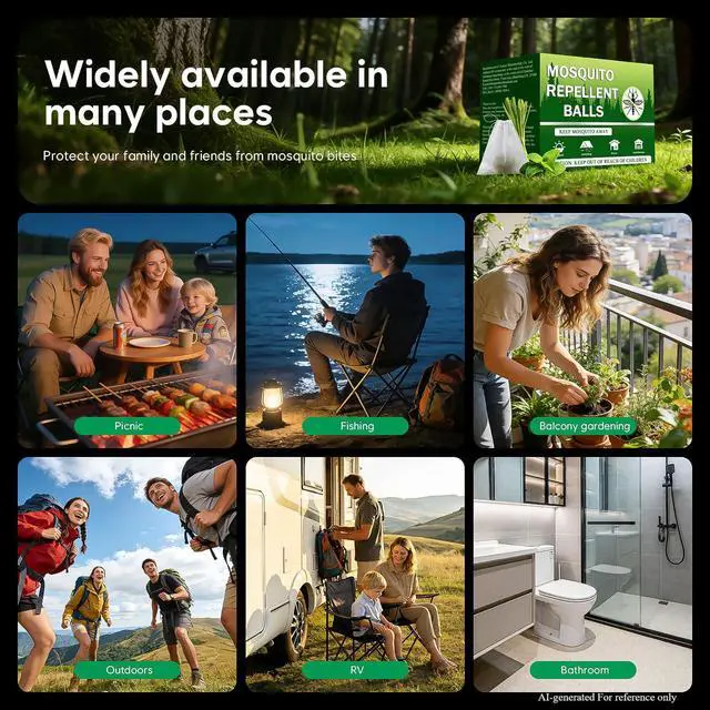 Alt view image 7 of 7 - Mosquito Repellent Outdoor Patio 36 Balls - Mosquito Repellant Indoor & Outdoor for Yard Home Patio Travel Camping, Keep Mosquitoes Away from Door Patio