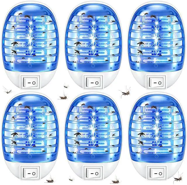 Main image of 6 Pack Plug in Bug Zapper Indoor, UV Light Flying Insect Trap Electric Mosquito Killer for Fruit Flies, Gnats & Moths, Enclosed Grid Bug Light for Kitchen, Bedroom, Bathroom & Home Use