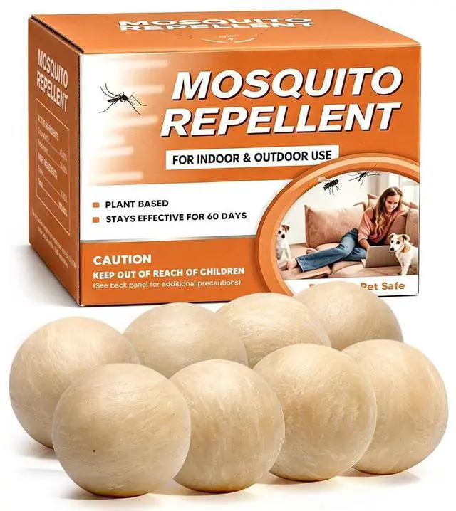 Main image of Mosquito Repellent Outdoor Patio, Mosquito Deterrent for Yard, Indoor Mosquito Repellent Balls, Mosquito Repeller for Patio, Keep Mosquito Away, Covers 120 Sq. Ft, 60 Days Protection-8 Packs