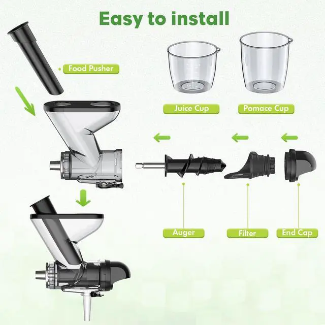 Alt view image 5 of 7 - Masticating Juicer Attachment for KitchenAid Stand Mixer, Cold Press Juicer machines with Dual Feed Chute, Slow Masticating Juicer, Attachment for Kitchenaid Mixers