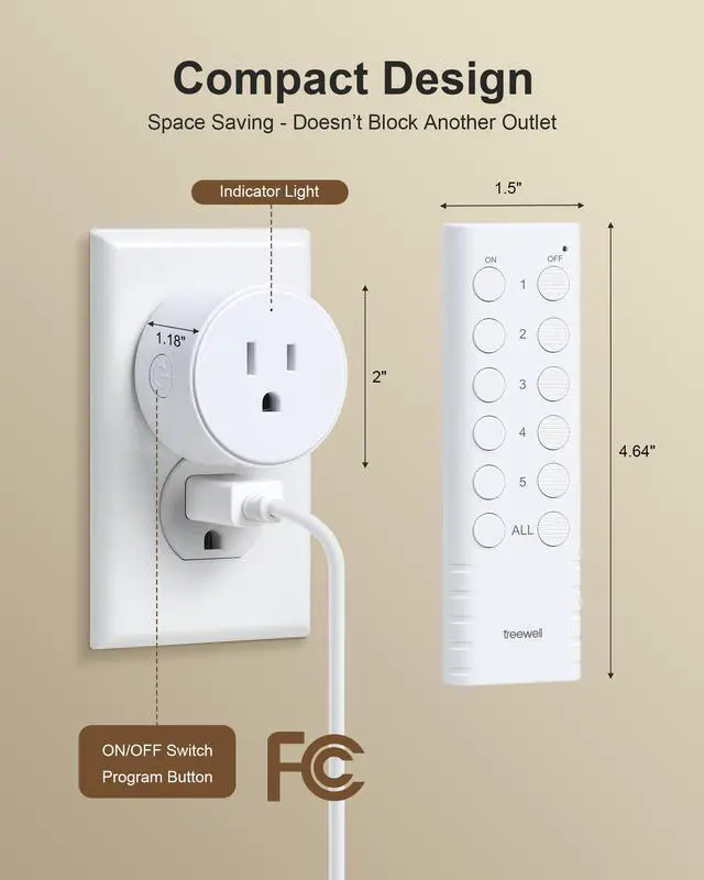 Alt view image 5 of 7 - Wireless Remote Control Outlet, 200FT RF Range Remote Light Switch