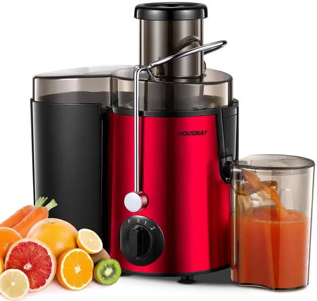 Main image of Juicer Machine, Centrifugal Juicer 400 W Motor, 65MM Wide Chute for Whole Fruit and Vegetables, Juice Extractor with 3 Speeds, Upgraded Version Quick Juicing, Easy to Clean, BPA Free, Red
