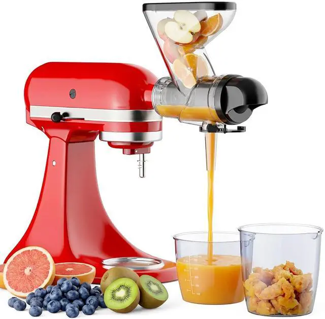 Main image of Masticating Juicer Attachment for KitchenAid Stand Mixer, Cold Pressed Juicer Machine, Slow Juicer Attachment with Dual Feed Chute and Pusher