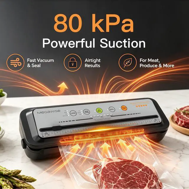 Alt view image 2 of 7 - 2025 Powerful Vacuum Sealer Machine | Compact Design | One-Touch Automatic | Seal in 10-20 Seconds | Dry, Moist, Wet, and Cold Modes | With 10 Vacuum Bags & Built-in Cutter