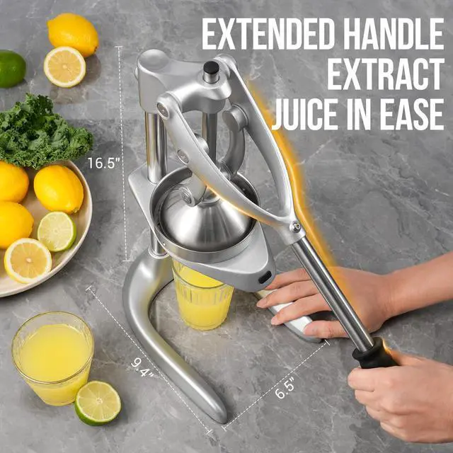 Alt view image 3 of 7 - Manual Juicer, Easy to Use, Stainless Steel Juice Press for Citrus Fruits