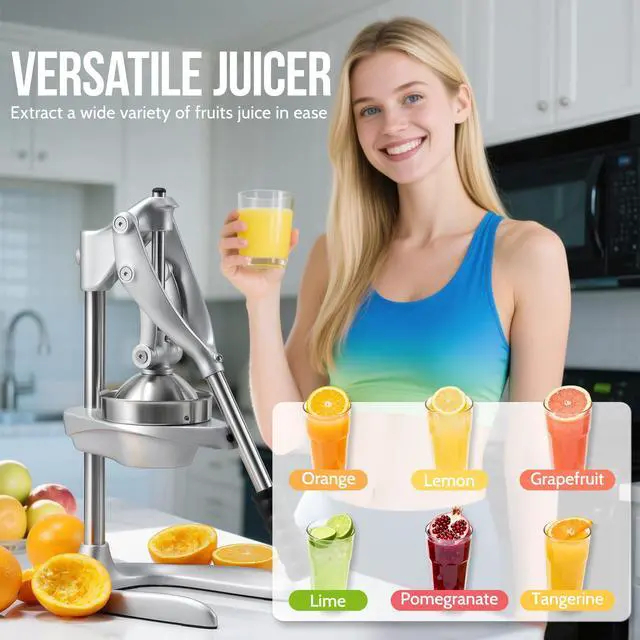 Alt view image 5 of 7 - Manual Juicer, Easy to Use, Stainless Steel Juice Press for Citrus Fruits