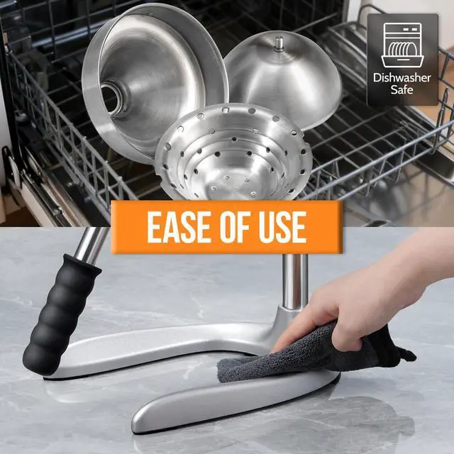Alt view image 6 of 7 - Manual Juicer, Easy to Use, Stainless Steel Juice Press for Citrus Fruits