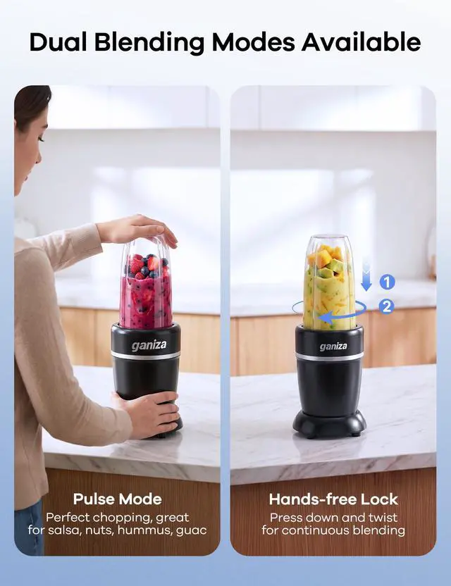 Alt view image 5 of 7 - Smoothie Blender Max 1300W, Personal Kitchen Blender & Grinder Combo