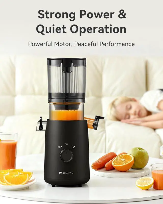 Alt view image 7 of 7 - Cold Press Juicer Machine with Large Feed Chute Fit Whole Fruits & Vegetables, 64oz Large Capacity,Slow Masticating Extractor, AC Motor, Easy to Clean, High Yield, BPA-Free Black