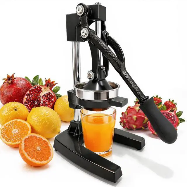 Main image of Cast Iron Juicer,Manual Juicer Hand Press,Orange Lemon Squeezer,Heavy Duty Manual Juicer,Professional Citrus Juicer Fruit Juice -Stainless Steel,Easy to Clean Black
