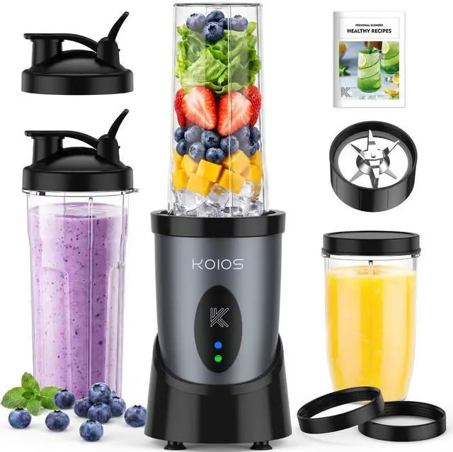 Main image of Smoothie Blender for Kitchen, 900W Personal Blender for Smoothies Shakes 14pcs with 3 Portable Cups 23oz + 17oz, Single Serve Smoothies Maker Mixer for Juices Frozen Drinks, Grey Blue