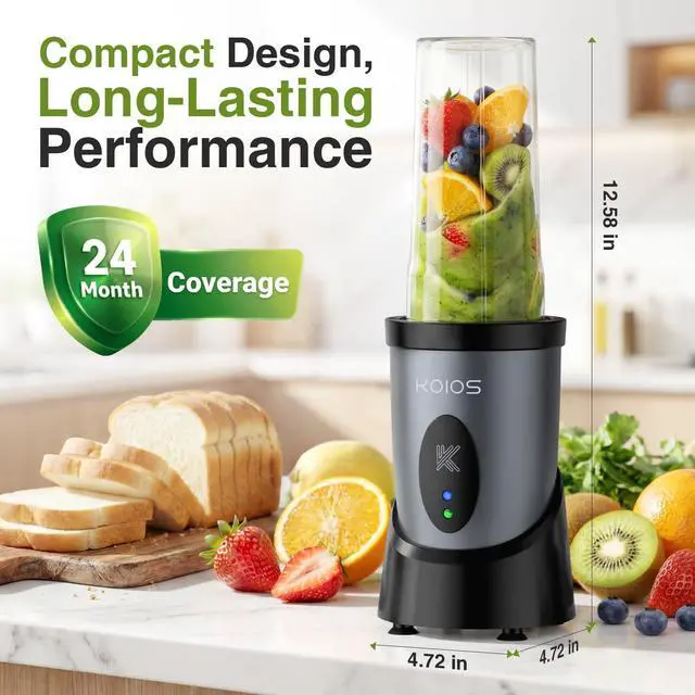 Alt view image 5 of 7 - Smoothie Blender for Kitchen, 900W Personal Blender for Smoothies Shakes 14pcs with 3 Portable Cups 23oz + 17oz, Single Serve Smoothies Maker Mixer for Juices Frozen Drinks, Grey Blue