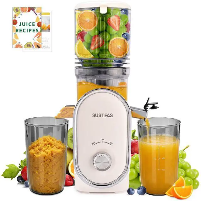 Main image of Cold Press Juicer, 5.3" Feed Chute Slow Masticating Machines with 300W, Fit Whole Fruits & Vegetables, High Juice Yield, Easy to Clean, White
