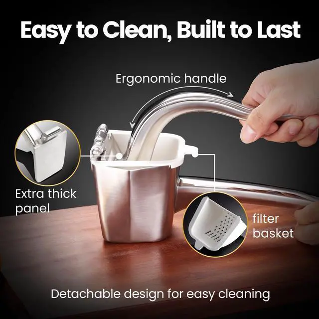 Alt view image 4 of 7 - Stainless Steel Lemon Squeezer/Citrus Juicer 5-Year Warranty