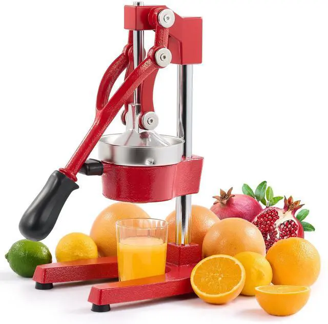 Main image of Manual Citrus Juicer, Professional Orange and Lemon Juice Maker, Easy to Clean, Red