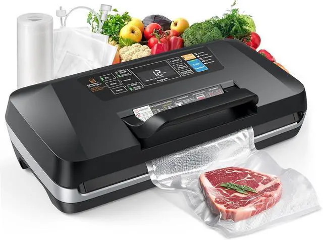 Main image of Upgraded Vacuum Sealer Machine 10-in-1 Food Sealer with Double Heat Seal, 230W 95KPa Powerful Sealer with Easy-Lock Handle, Hose, Built-in Cutter & Bag Storage + Bags (1 Roll + 10 Pre-cut)