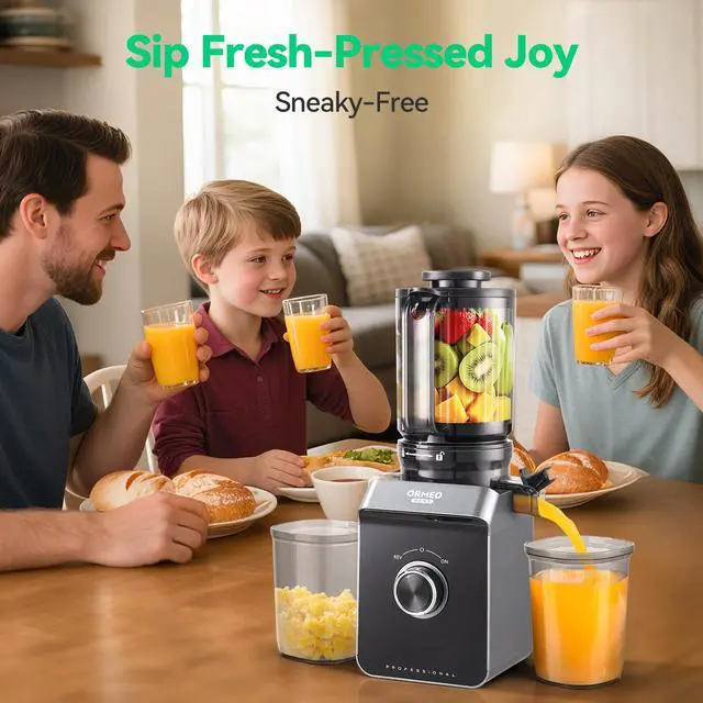 Alt view image 7 of 7 - Cold Press Juicer, Masticating Juicer Machines with 5.0"Large Feed Chute Fit Whole Vegetables & Fruits, with Pulp Seperation, 99.6% Juice Purity, Quiet Motor, Easy to Clean,BPA Free