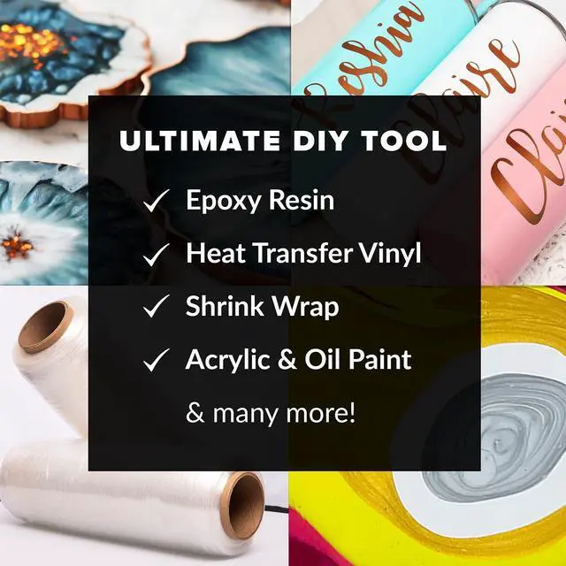 Alt view image 4 of 7 - Heat Gun for Crafting, 2-Speed 300W Craft Heat Gun, Mini Hot Air Torch Tool for Resin, Polymer Clay, Candle Making, Shrink Wrapping, Embossing, Epoxy Painting