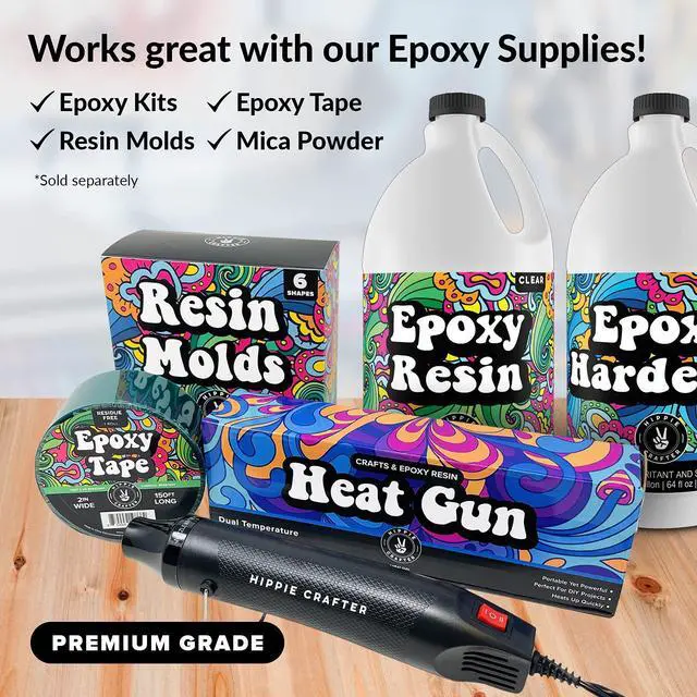 Alt view image 7 of 7 - Heat Gun for Crafting, 2-Speed 300W Craft Heat Gun, Mini Hot Air Torch Tool for Resin, Polymer Clay, Candle Making, Shrink Wrapping, Embossing, Epoxy Painting