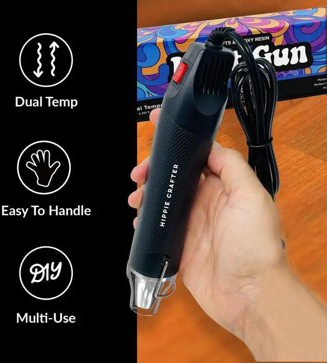 Alt view image 2 of 7 - Heat Gun for Crafting, 2-Speed 300W Craft Heat Gun, Mini Hot Air Torch Tool for Resin, Polymer Clay, Candle Making, Shrink Wrapping, Embossing, Epoxy Painting