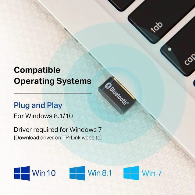 Alt view image 4 of 7 - USB Bluetooth Adapter for PC - Bluetooth 5.4 Dongle Receiver, Plug and Play, Nano Design, EDR & BLE, Supports Windows 11/10/8.1/7 for Desktop, Laptop, Keyboard, Mouse, etc (UB500)