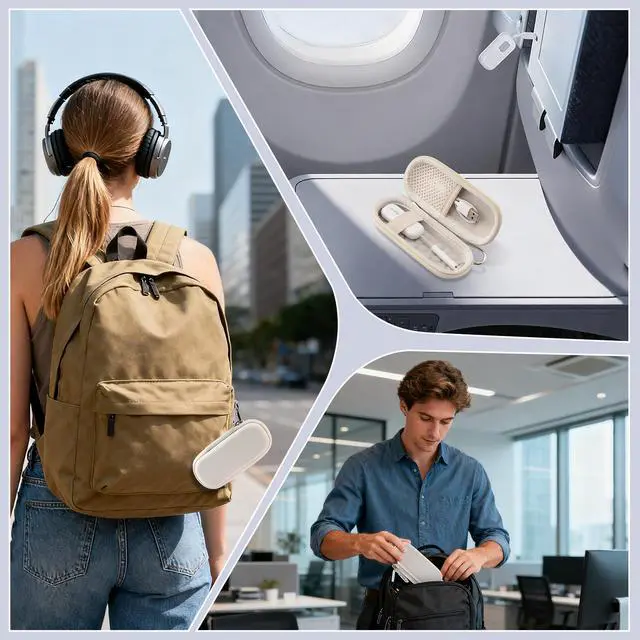 Alt view image 5 of 6 - Hard Carrying Case for AirFly SE/Pro 2/Pro/Duo, Avantree Relay, 1Mii Bluetooth Wireless Transmitter Receiver, Airplane Travel/TV/Gym Portable Storage Case Bag for USB Cable and Adapter(Case Only)