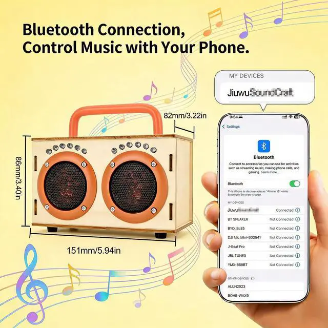 Alt view image 2 of 7 - Science STEM Toys for Boys Girls Age 8-12, DIY Bluetooth Speaker Kit No Soldering, Wooden Electronics Building Toy Set with LED Light, Build Your Own STEM Gift for Teens Kids Birthday