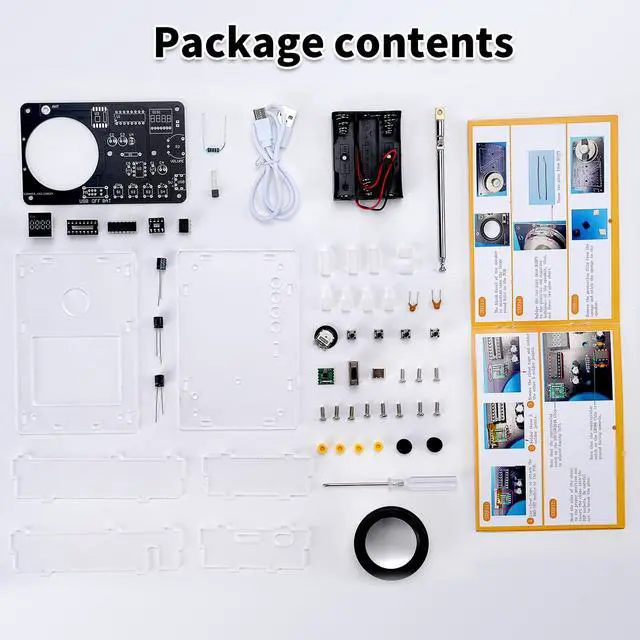 Alt view image 2 of 7 - Soldering Practice Kit, DIY Soldering Kit with 2" Speaker, USB/Battery Power, Clear Acrylic Case & Step-by-Step Guide