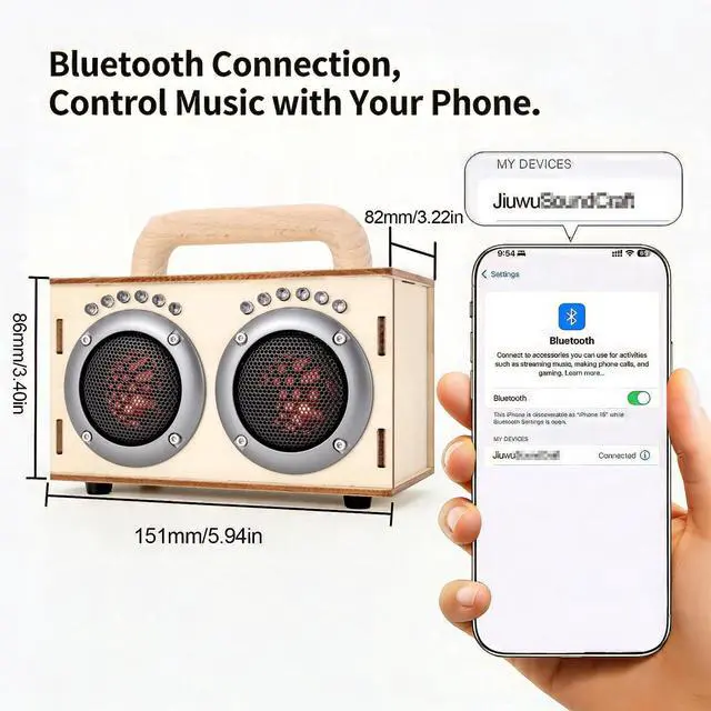 Alt view image 3 of 7 - STEM Projects Kit for Kids & Adults Age 8-12 Build Your Own Wood Bluetooth Speaker DIY Science Experiment Electronics Kit for Boys & Girls 8-13 9 10 14 16, Birthday & Graduation Gift
